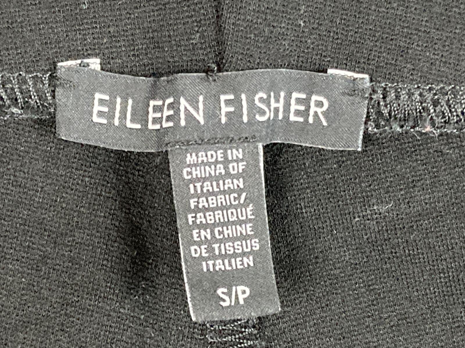 Eileen Fisher System Slim Pants Black Stretch Ponte Size S Small Italian Fabric