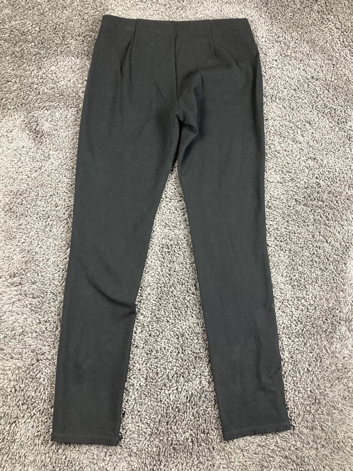 Eileen Fisher System Slim Pants Black Stretch Ponte Size S Small Italian Fabric