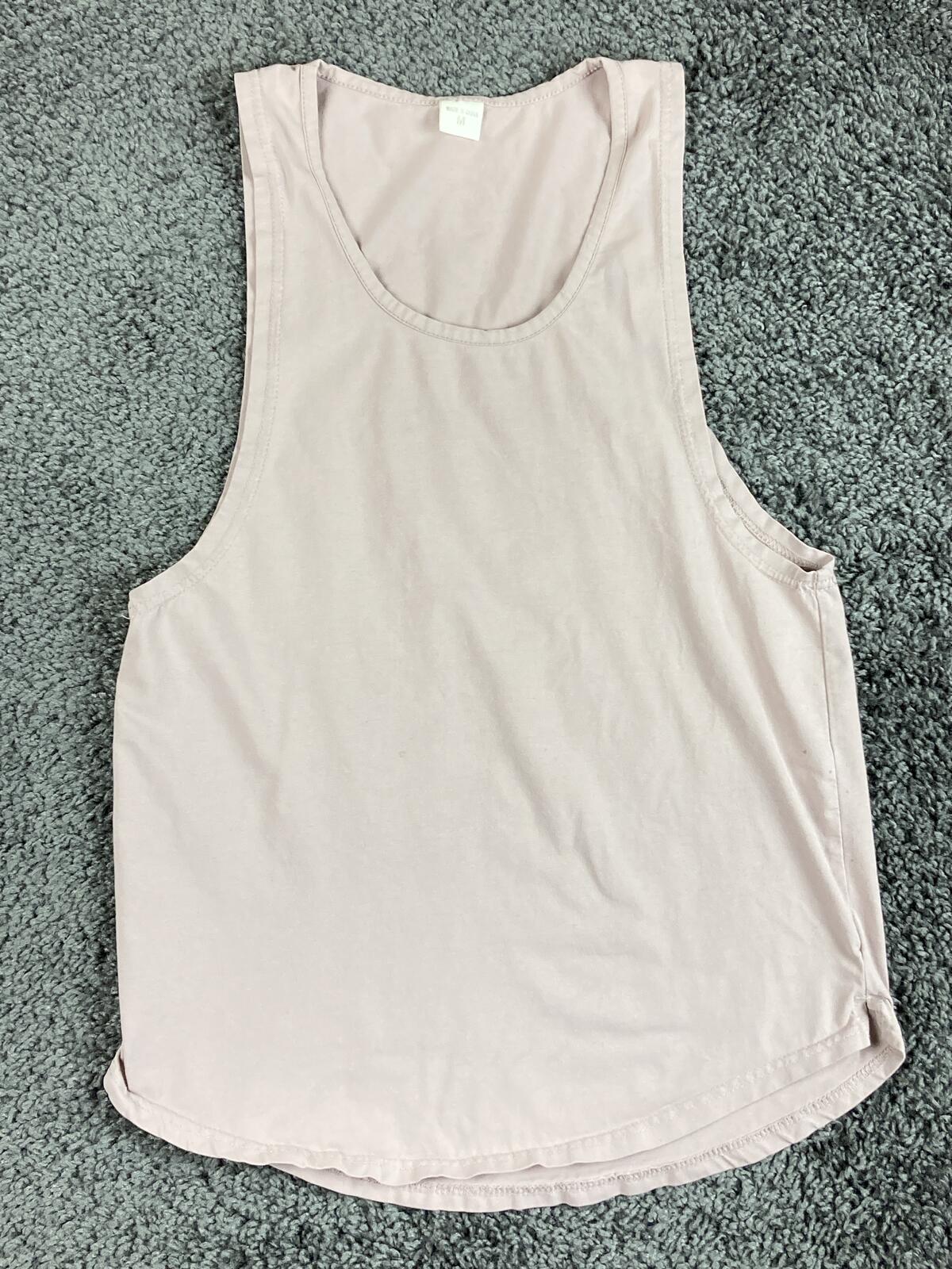 ASRV Supima Essential Slim Tank Mauve Pink Mens Training Gym Top  Size Medium