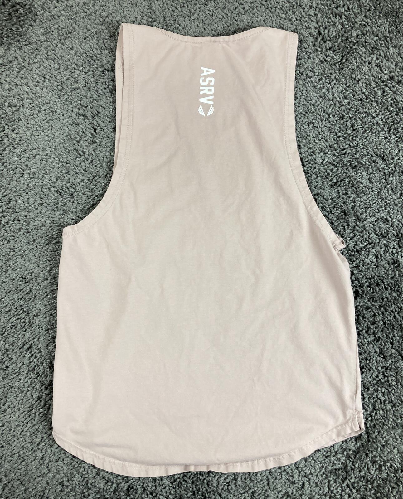 ASRV Supima Essential Slim Tank Mauve Pink Mens Training Gym Top  Size Medium