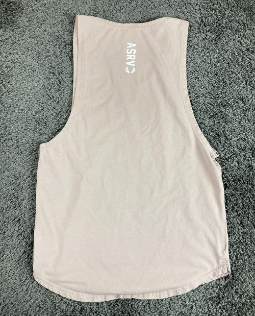 ASRV Supima Essential Slim Tank Mauve Pink Mens Training Gym Top  Size Medium