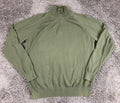 Timberland Quarter Zip Sweater Men's Green 100% Cotton Pullover Sz XL