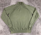 Timberland Quarter Zip Sweater Men's Green 100% Cotton Pullover Sz XL