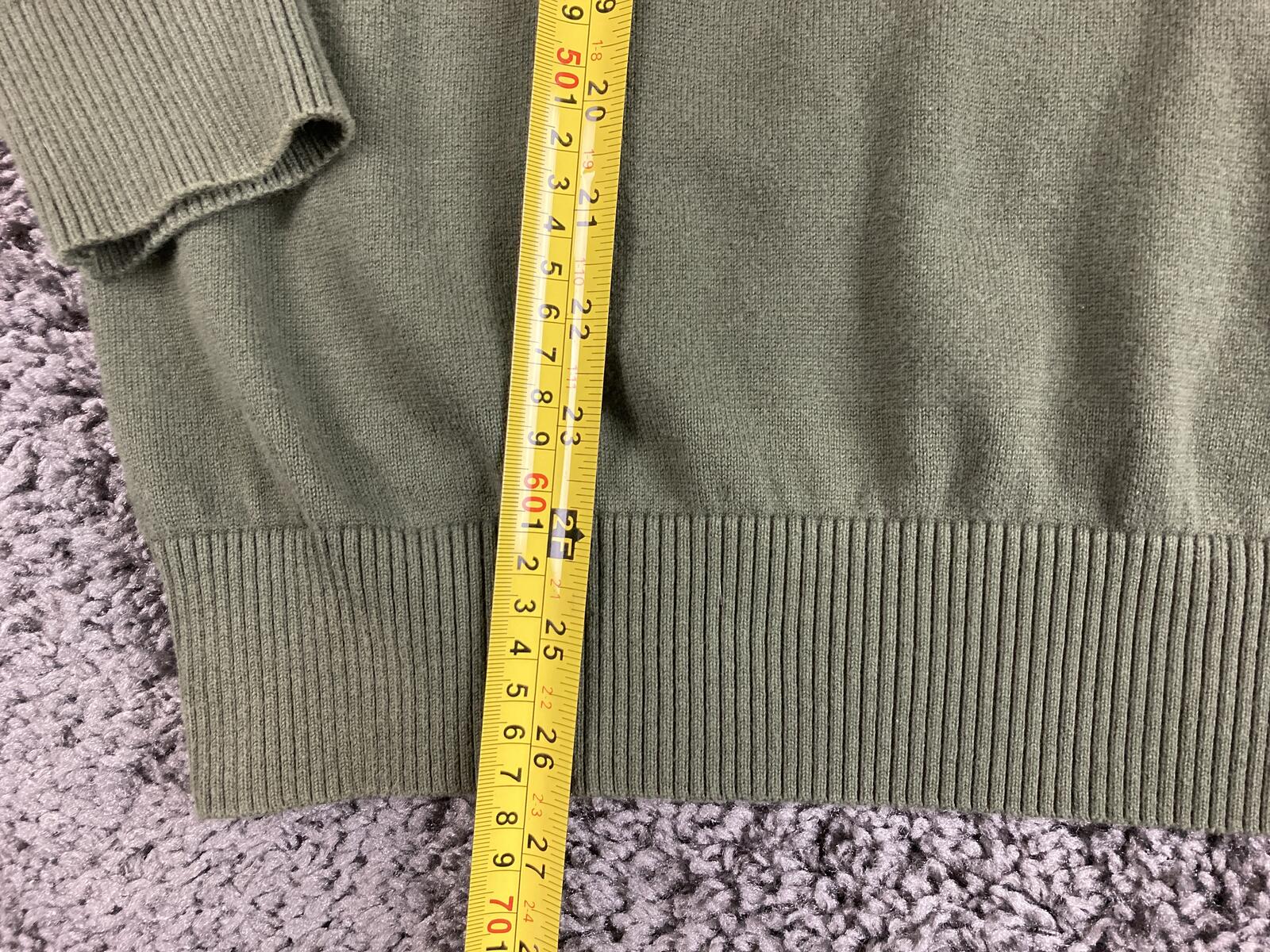 Timberland Quarter Zip Sweater Men's Green 100% Cotton Pullover Sz XL