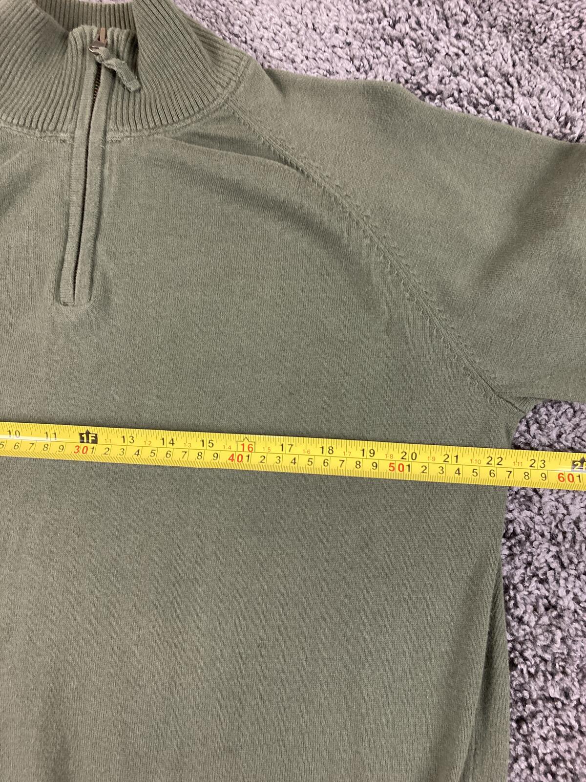 Timberland Quarter Zip Sweater Men's Green 100% Cotton Pullover Sz XL