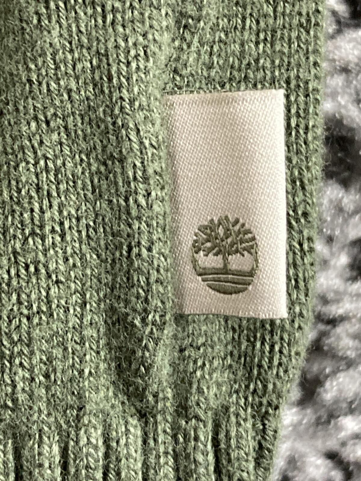 Timberland Quarter Zip Sweater Men's Green 100% Cotton Pullover Sz XL
