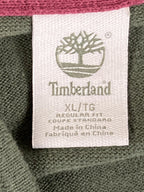 Timberland Quarter Zip Sweater Men's Green 100% Cotton Pullover Sz XL