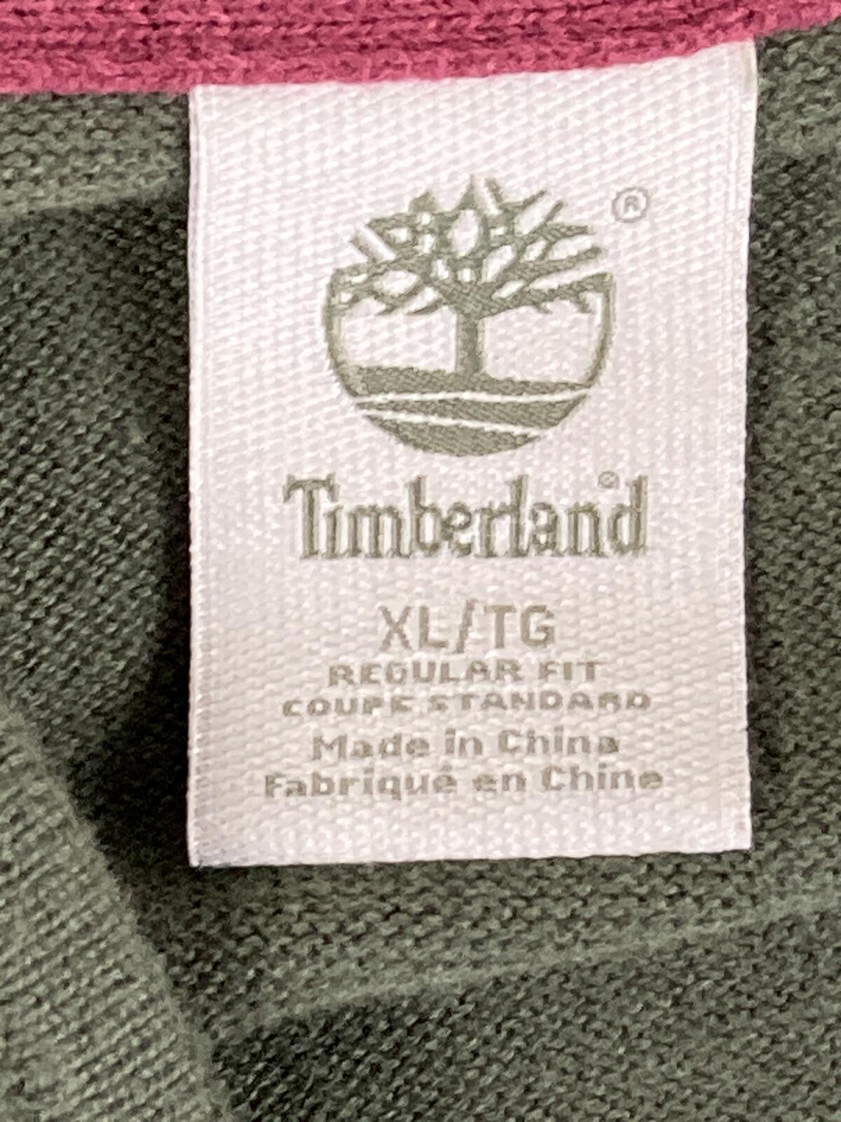 Timberland Quarter Zip Sweater Men's Green 100% Cotton Pullover Sz XL