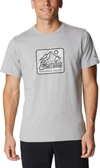 Columbia Omni-Shade Sun Trek Graphic T-Shirt Mens Gray Performance Hiking Sz L