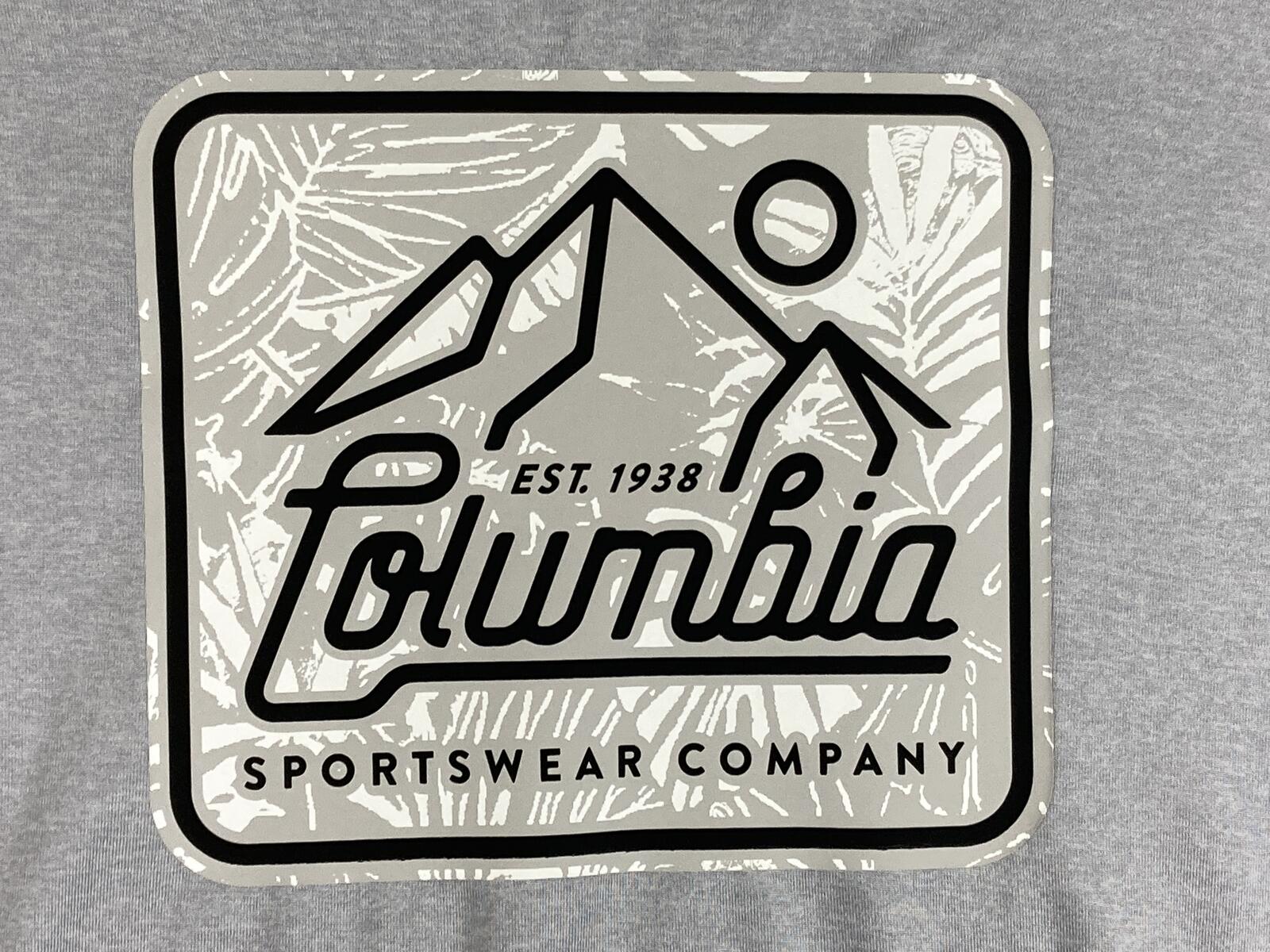 Columbia Omni-Shade Sun Trek Graphic T-Shirt Mens Gray Performance Hiking Sz L