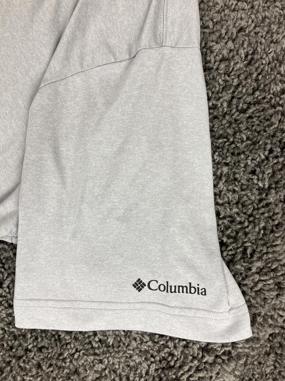 Columbia Omni-Shade Sun Trek Graphic T-Shirt Mens Gray Performance Hiking Sz L