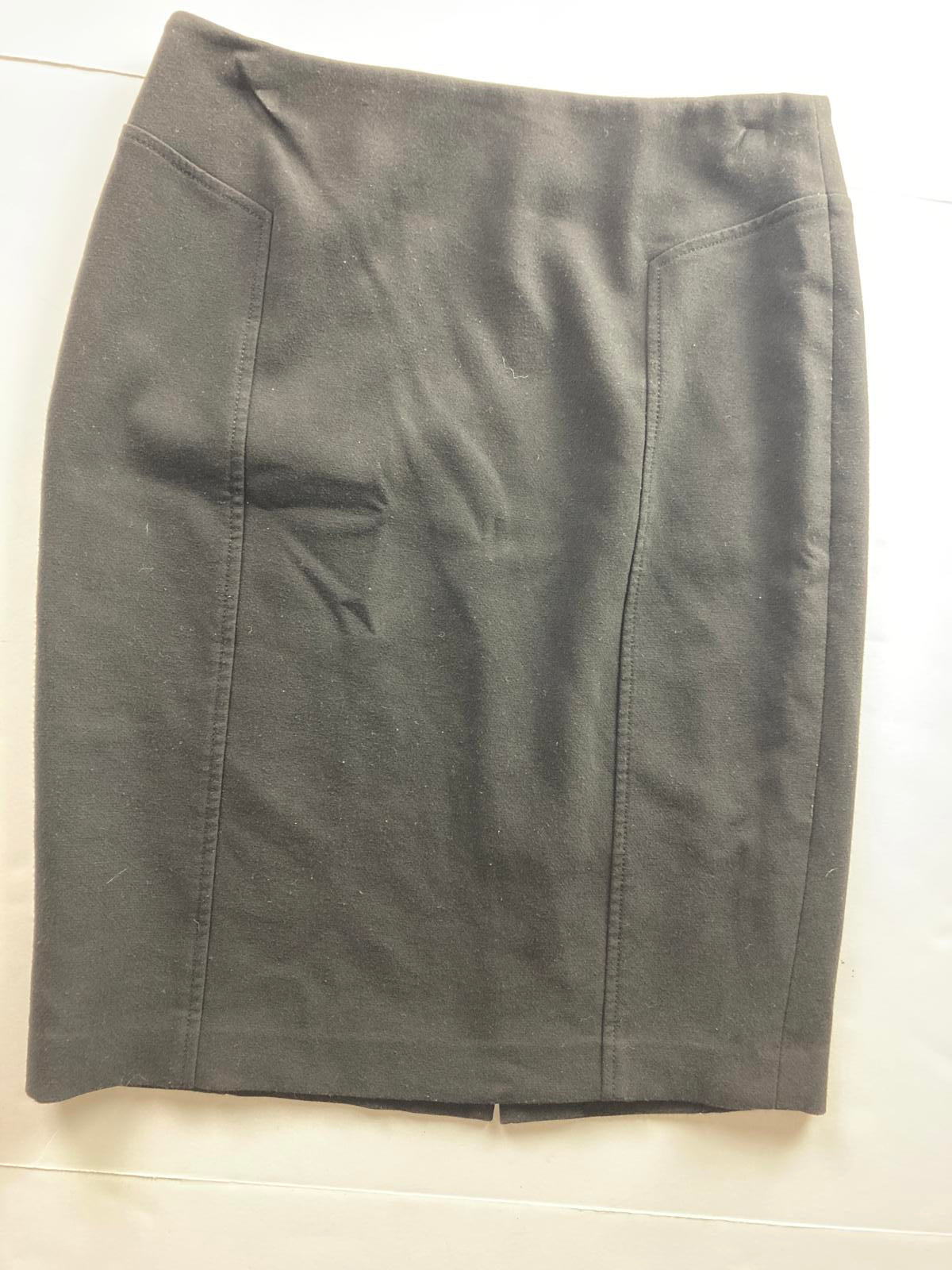 Halogen Black Pencil Skirt Size 4 Lined Stretch Sheath Back Zipper Dry Clean