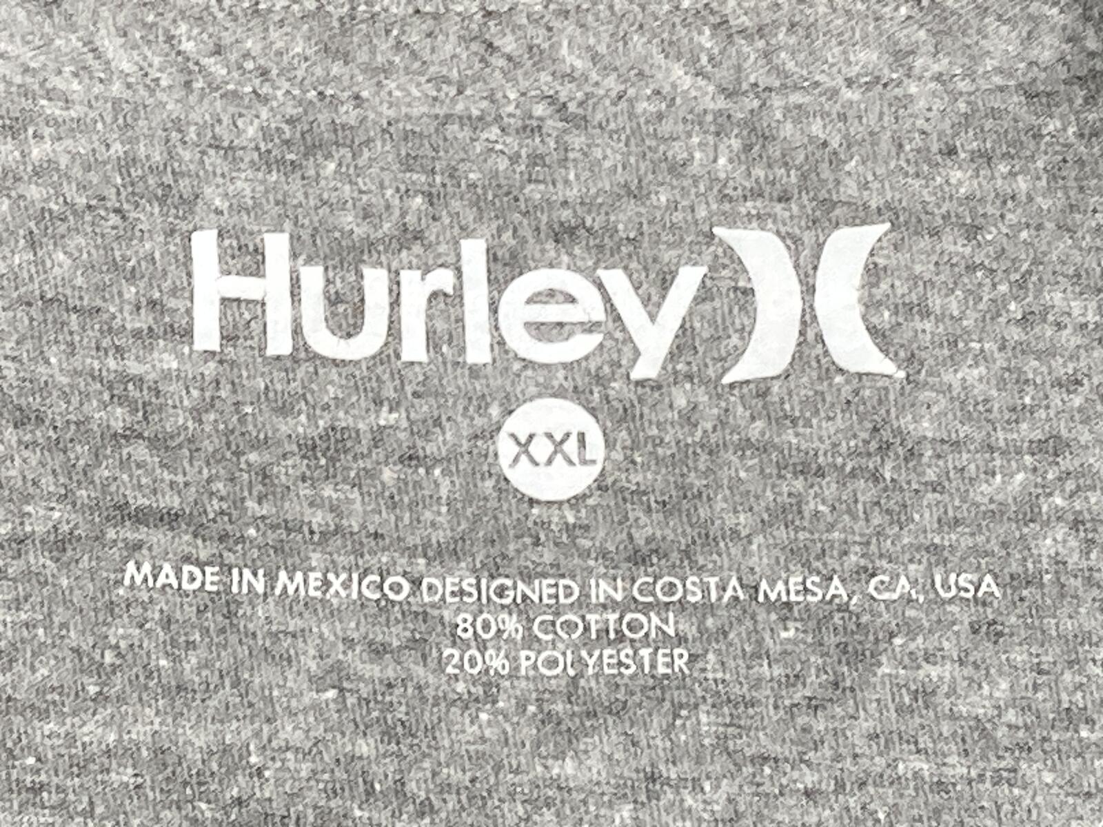 Hurley John John Florence JJF Signature T-Shirt Gray Mens Surf Skate Graphic XXL