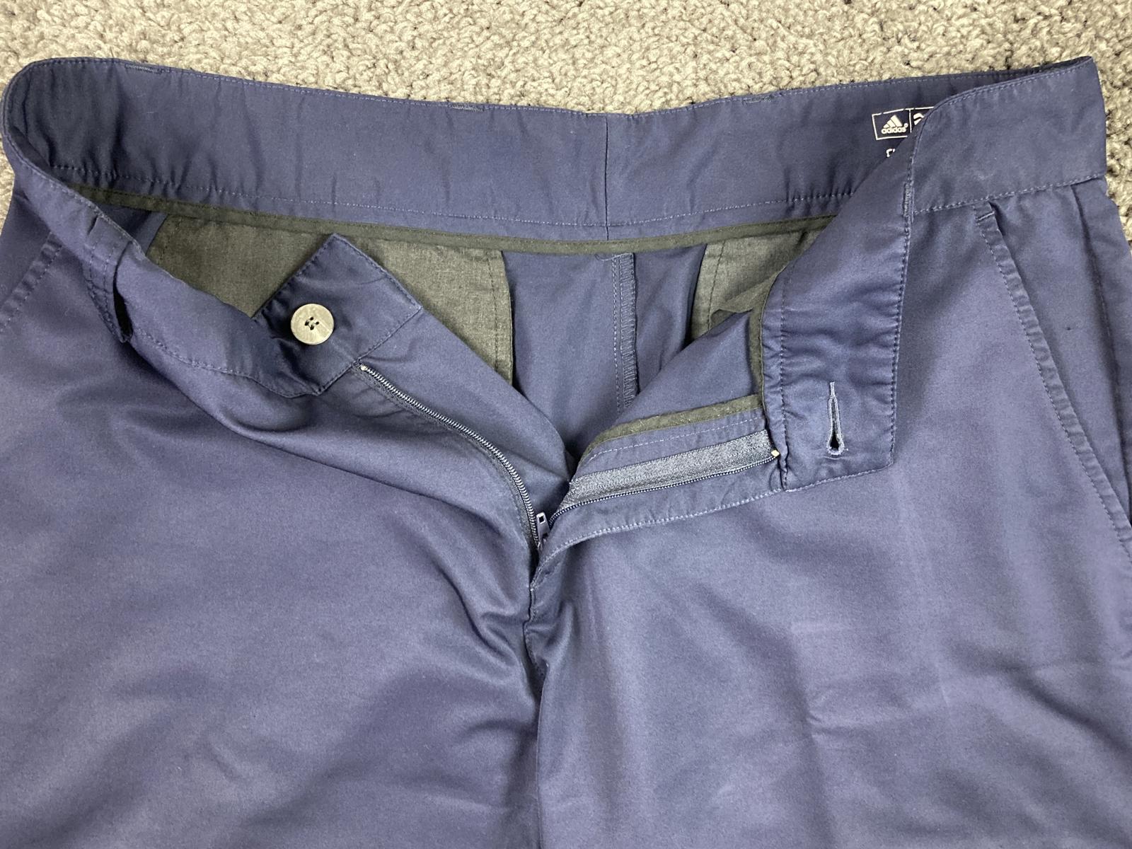 Adidas Golf Climalite Shorts Mens Navy Blue Flat Front Chino Performance Sz 34