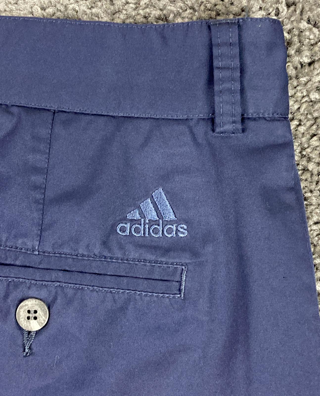 Adidas Golf Climalite Shorts Mens Navy Blue Flat Front Chino Performance Sz 34