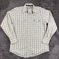 George Strait Wrangler Western Shirt  Mens Sage Green Plaid Pearl Snap Cotton XL