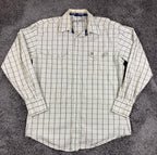 George Strait Wrangler Western Shirt  Mens Sage Green Plaid Pearl Snap Cotton XL