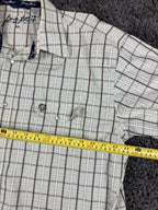 George Strait Wrangler Western Shirt  Mens Sage Green Plaid Pearl Snap Cotton XL