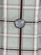 George Strait Wrangler Western Shirt  Mens Sage Green Plaid Pearl Snap Cotton XL
