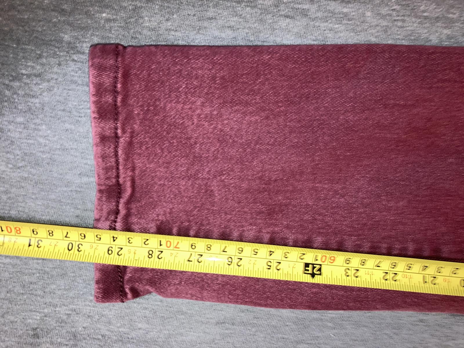 Stitches & Rivets Men’s Jeans Size 38x32 Burgundy 5-Pocket Rivet Denim, Zip Fly