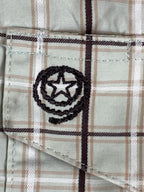 George Strait Wrangler Western Shirt  Mens Sage Green Plaid Pearl Snap Cotton XL