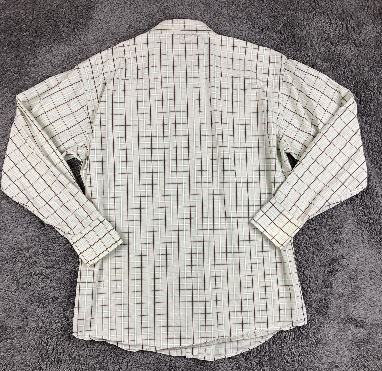 George Strait Wrangler Western Shirt  Mens Sage Green Plaid Pearl Snap Cotton XL