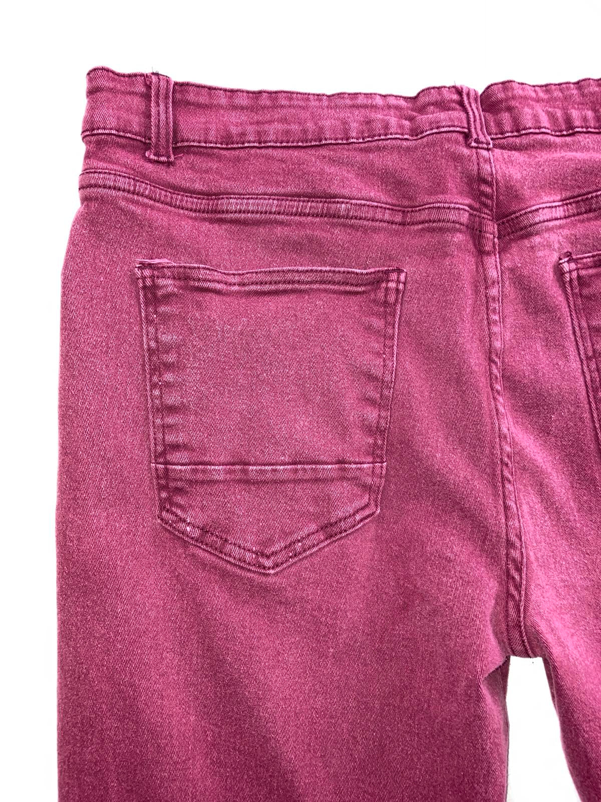 Stitches & Rivets Men’s Jeans Size 38x32 Burgundy 5-Pocket Rivet Denim, Zip Fly