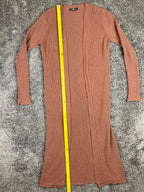 7 For All Mankind Womens Ribbed Knit Duster Cardigan Brown Open Front Size S