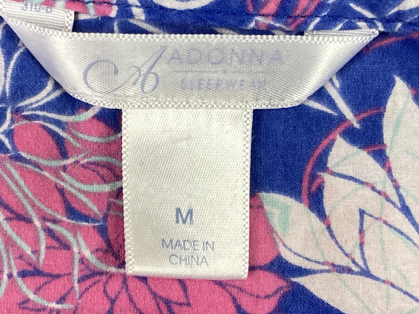 Adonna Women'sFloral Nightgown Sleeveless 100% Cotton Ruffle Hem Sizes M