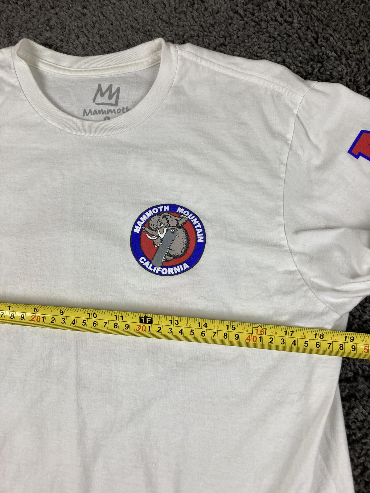 Mammoth Mountain California Long Sleeve Shirt Mens White Snowboard Graphic Sz L