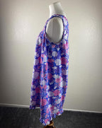 Adonna Women'sFloral Nightgown Sleeveless 100% Cotton Ruffle Hem Sizes M