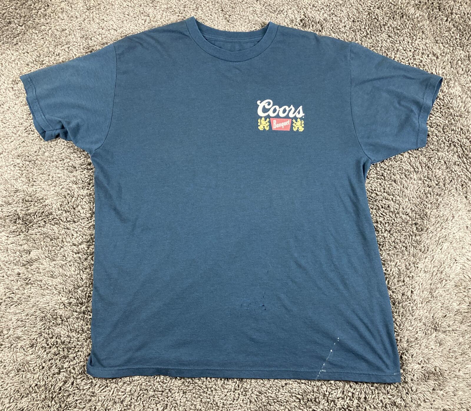 Coors Banquet Beer Golden Colorado Graphic Blue T-Shirt XL