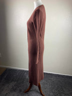 7 For All Mankind Womens Ribbed Knit Duster Cardigan Brown Open Front Size S