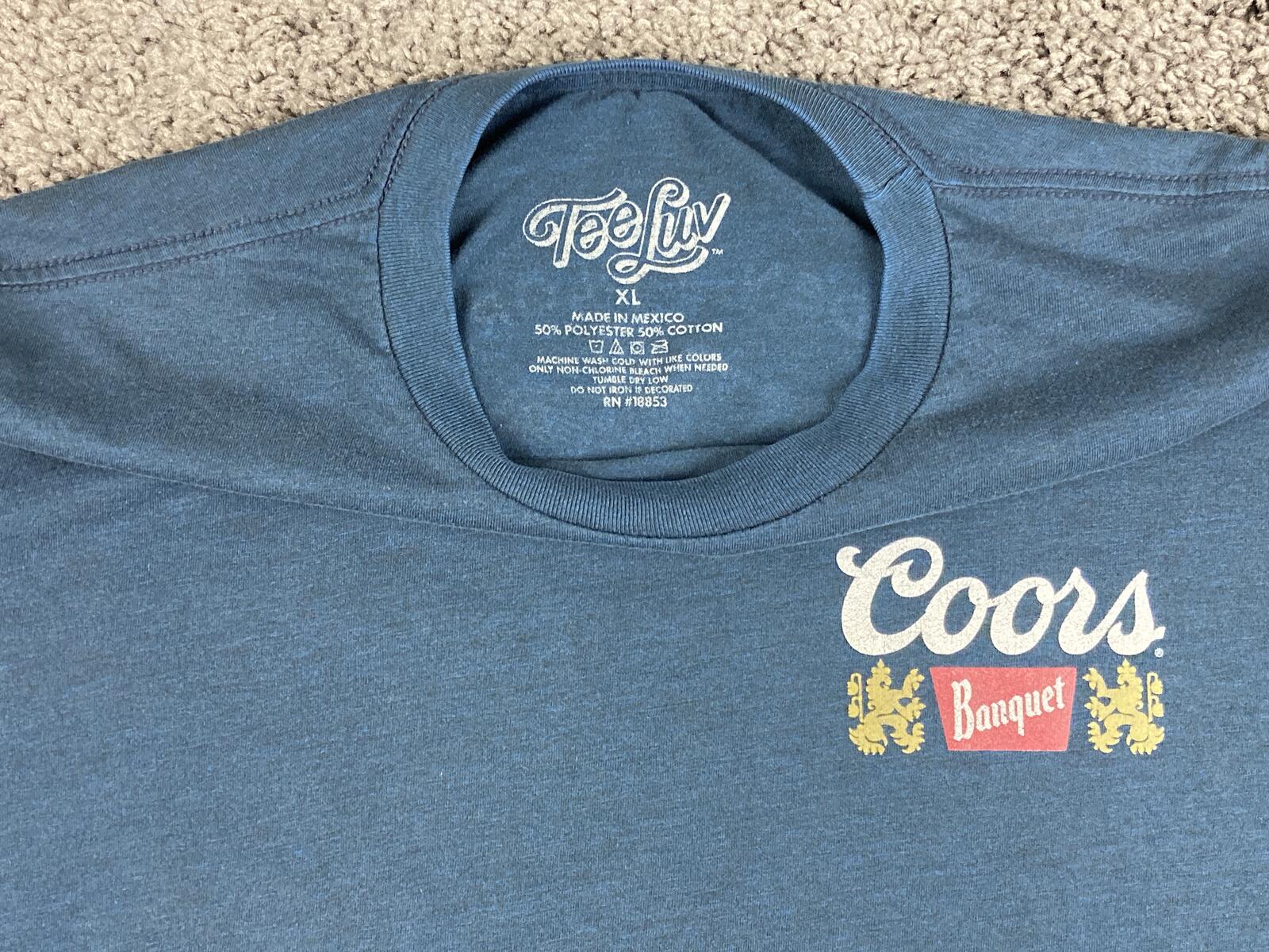 Coors Banquet Beer Golden Colorado Graphic Blue T-Shirt XL