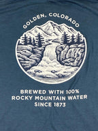 Coors Banquet Beer Golden Colorado Graphic Blue T-Shirt XL