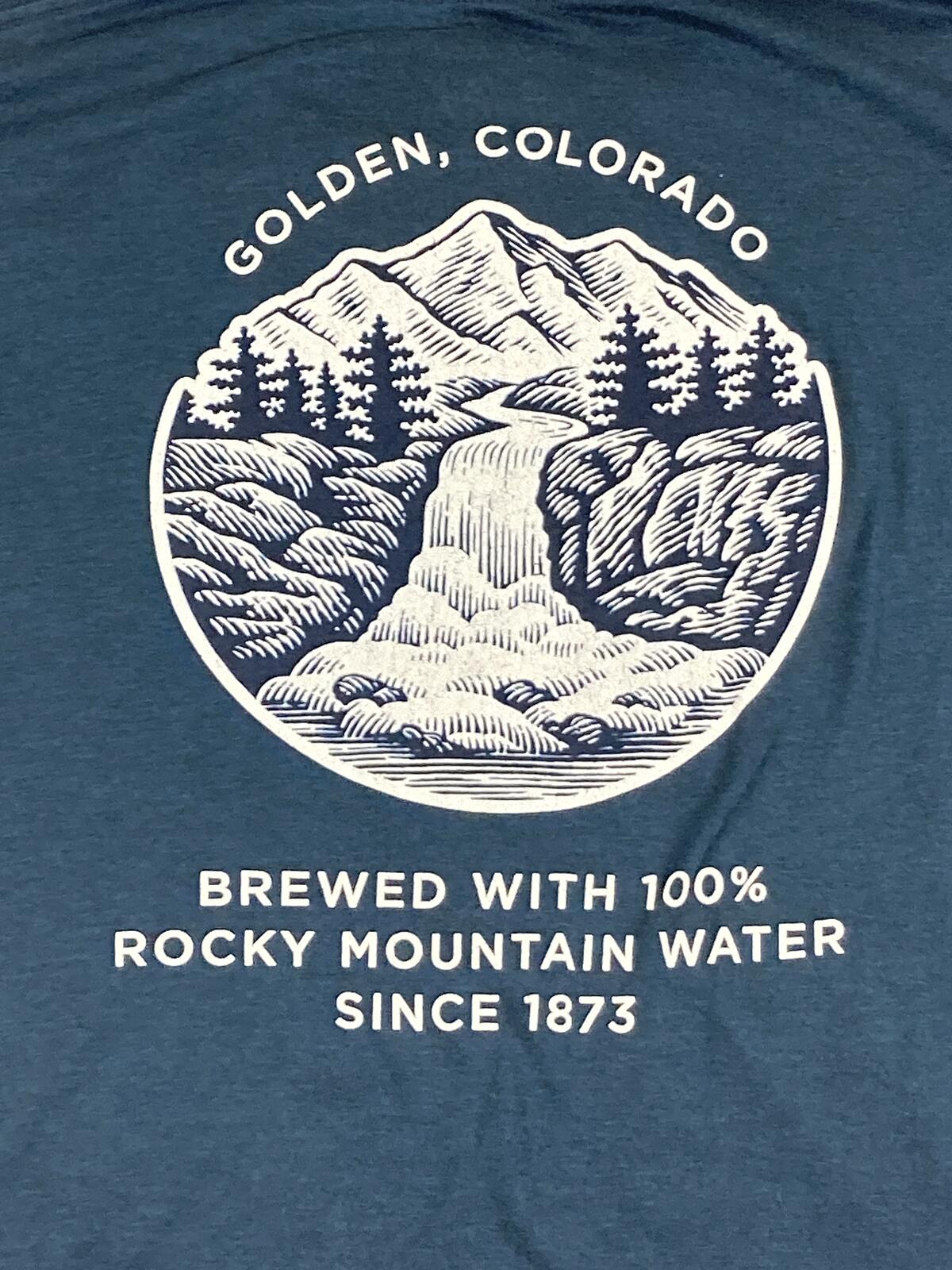 Coors Banquet Beer Golden Colorado Graphic Blue T-Shirt XL