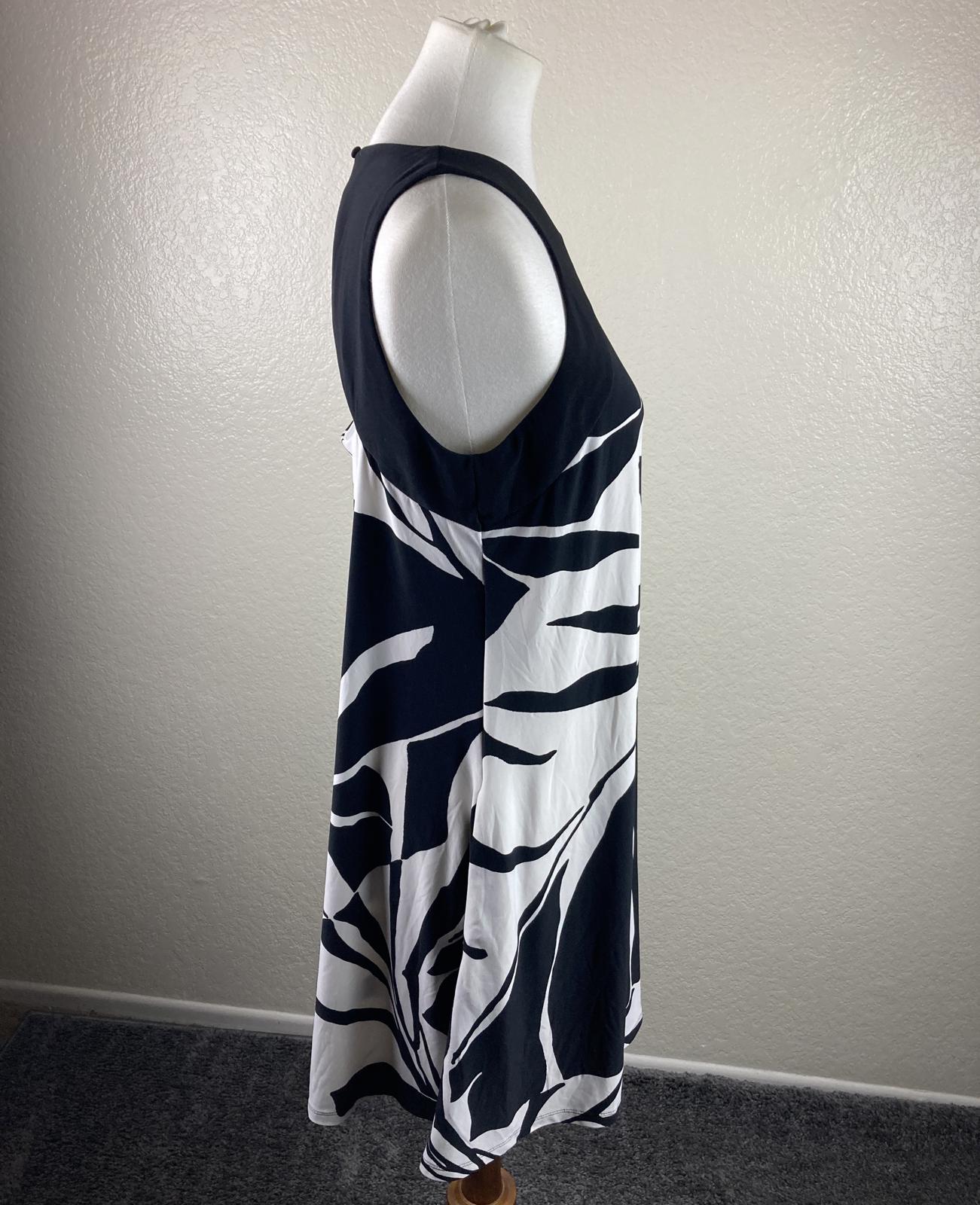 Lauren Ralph Lauren Women’s 10 Black White Tropical Cutout Dress w/Pockets