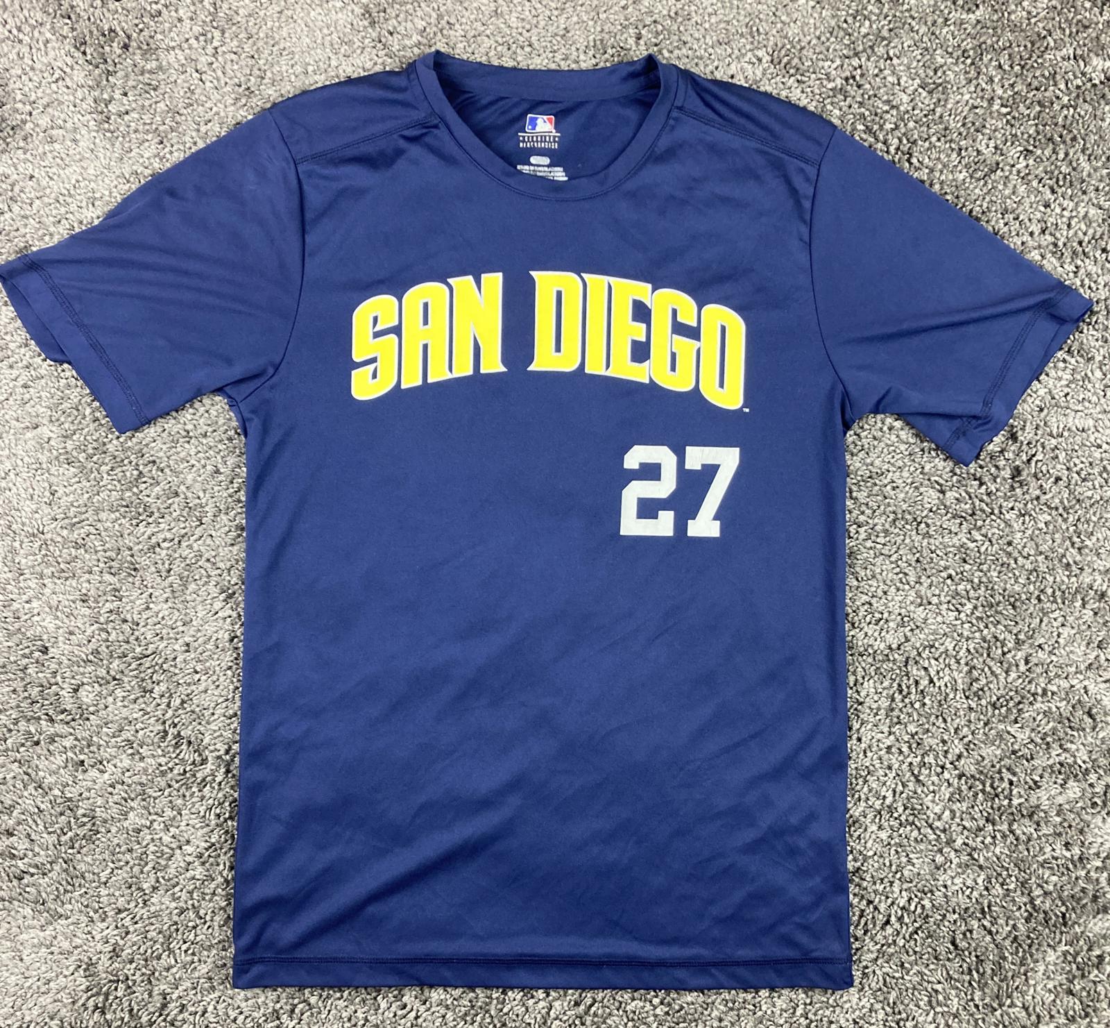 MLB San Diego Padres Matt Kemp 27 Navy Performance T Shirt Mens Size M