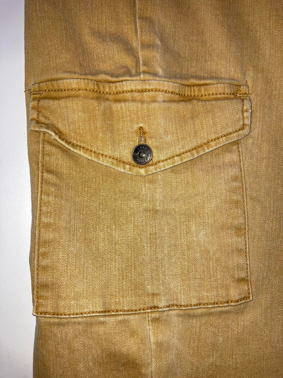 LOGO by Lori Goldstein Women’s Boyfriend Pants Cargo Size 14P Honey Tan Stretch