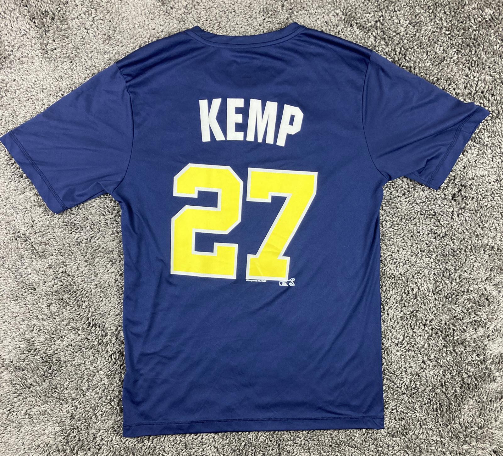 MLB San Diego Padres Matt Kemp 27 Navy Performance T Shirt Mens Size M