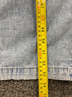 Mango MNG Denim Light Wash Wide Leg Jumpsuit Womens Sleeveless Pockets Size M