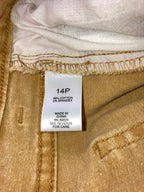 LOGO by Lori Goldstein Women’s Boyfriend Pants Cargo Size 14P Honey Tan Stretch