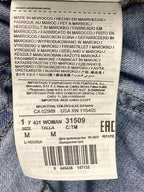 Mango MNG Denim Light Wash Wide Leg Jumpsuit Womens Sleeveless Pockets Size M