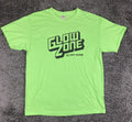 Sky Zone Glow Zone Graphic T-Shirt Men's Neon Green Cotton Blend Sz Large