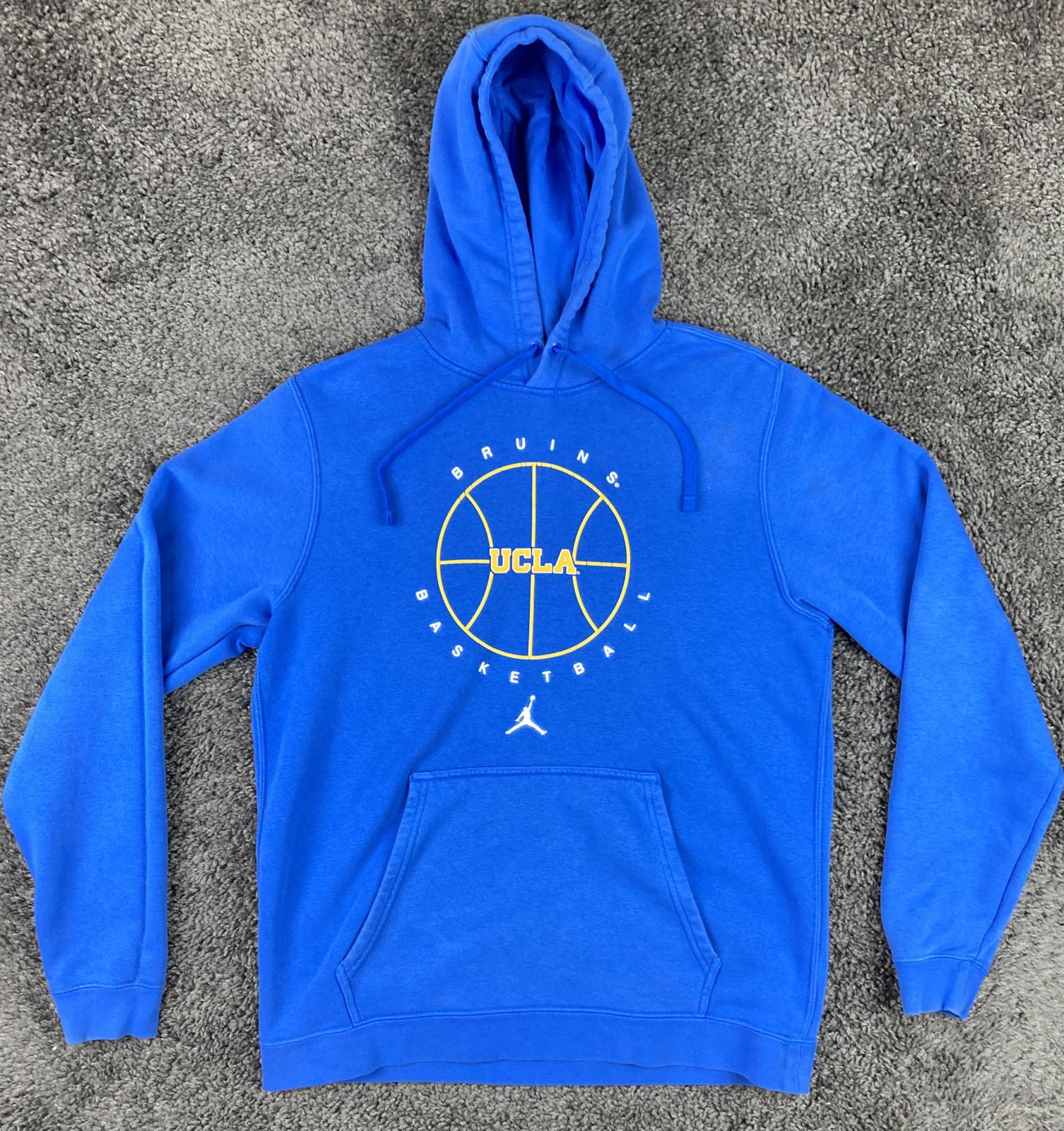 Nike Jordan UCLA Bruins Basketball Hoodie Men's Blue Club Fleece Pullover Size M