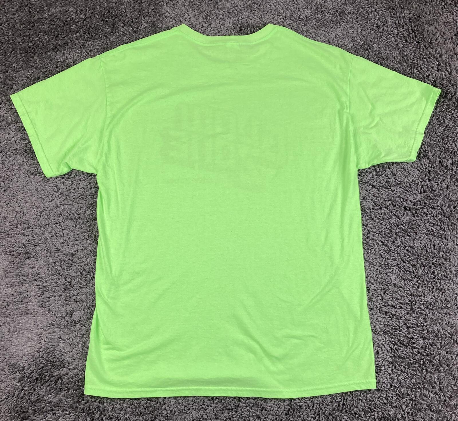 Sky Zone Glow Zone Graphic T-Shirt Men's Neon Green Cotton Blend Sz Large