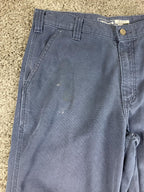 Carhartt Rugged Flex Work Pants Navy Blue Painted Distressed 102821 Sz 34x32