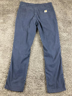 Carhartt Rugged Flex Work Pants Navy Blue Painted Distressed 102821 Sz 34x32