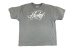 Hurley T Shirt Mens Gray Classic Fit Short Sleeve Script Logo Cotton Surf Sz XXL