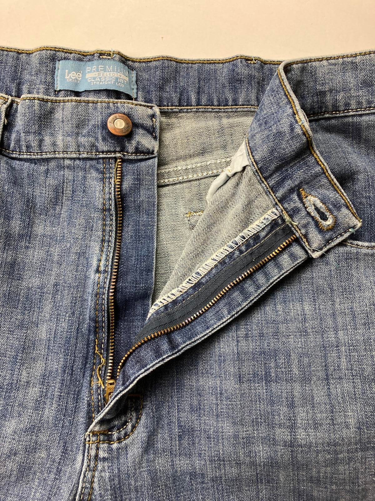 Lee Premium Select Men’s Classic Fit Straight Leg Jeans Blue Denim Sz 40x32